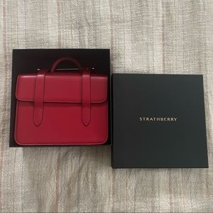 Strathberry MC mini crossbody in ruby red